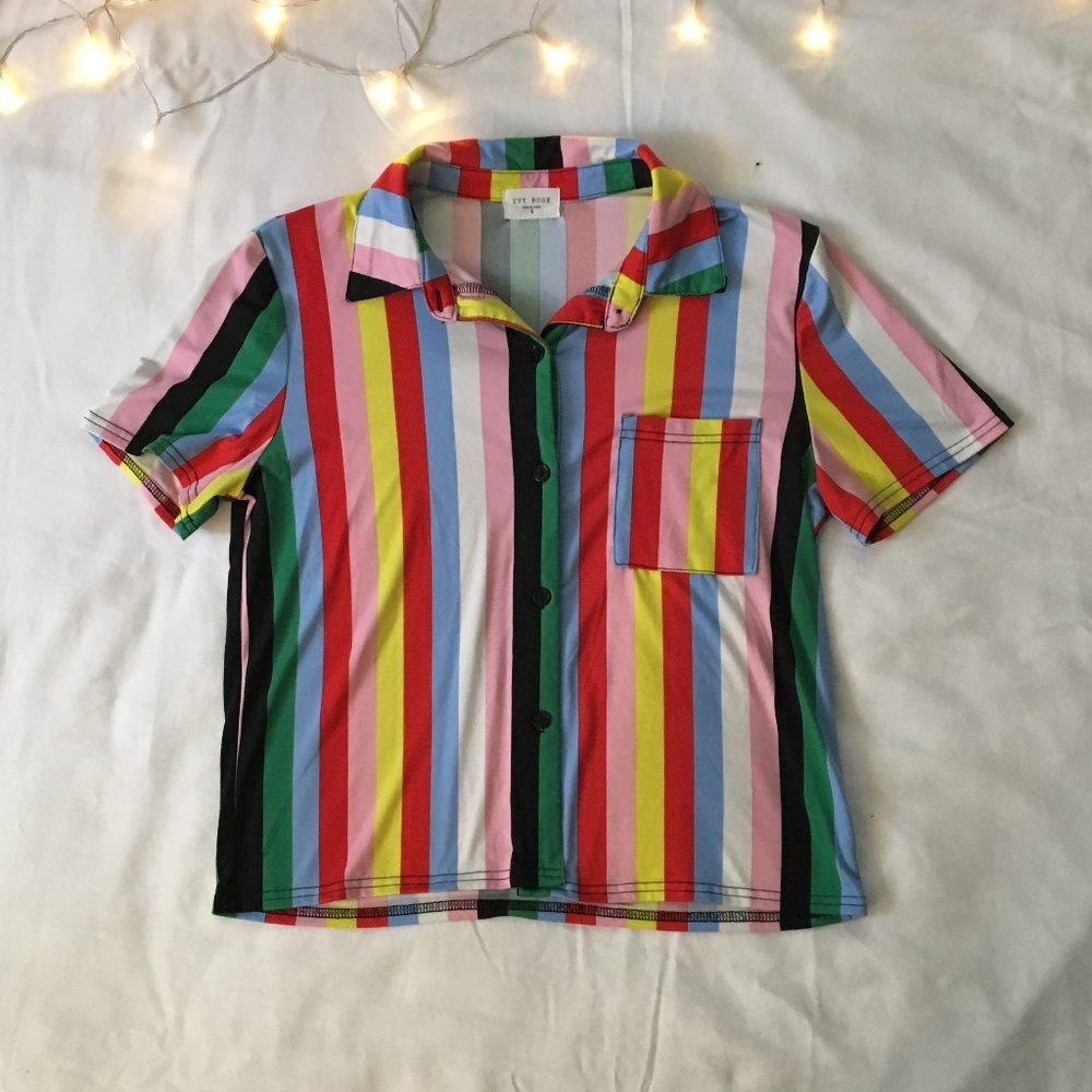 Rainbow Striped Blouse